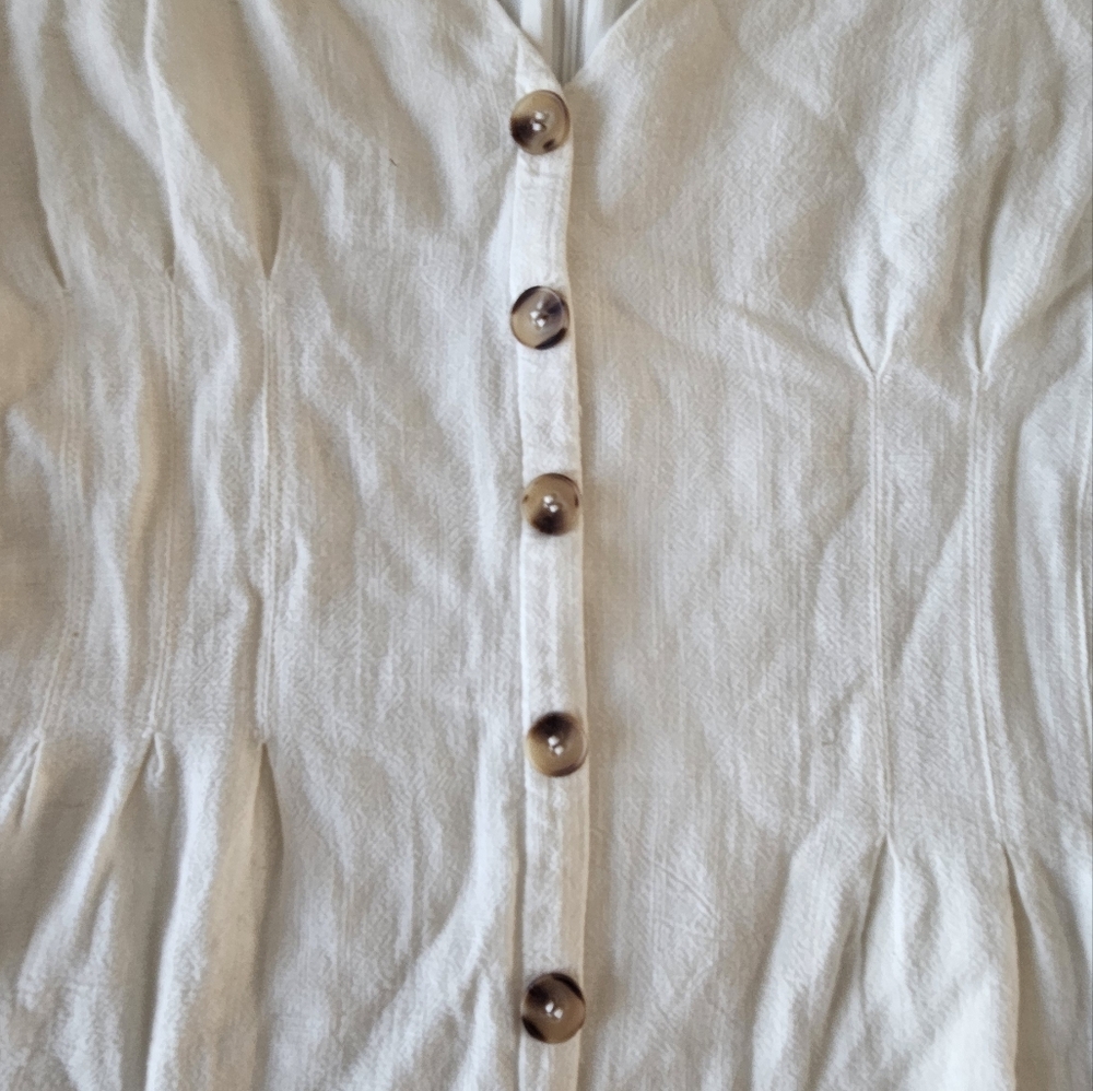 Princess Polly Adi Romper Linen Blend White Size 8 - Picture 13 of 16